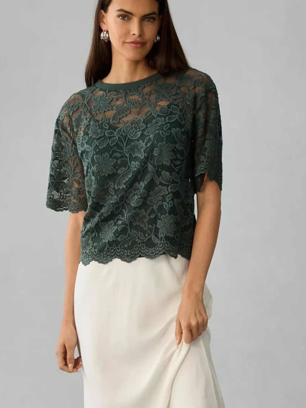 Dolan (Anthropologie) Left Coast Lace Overlay Top & Tank, Size M